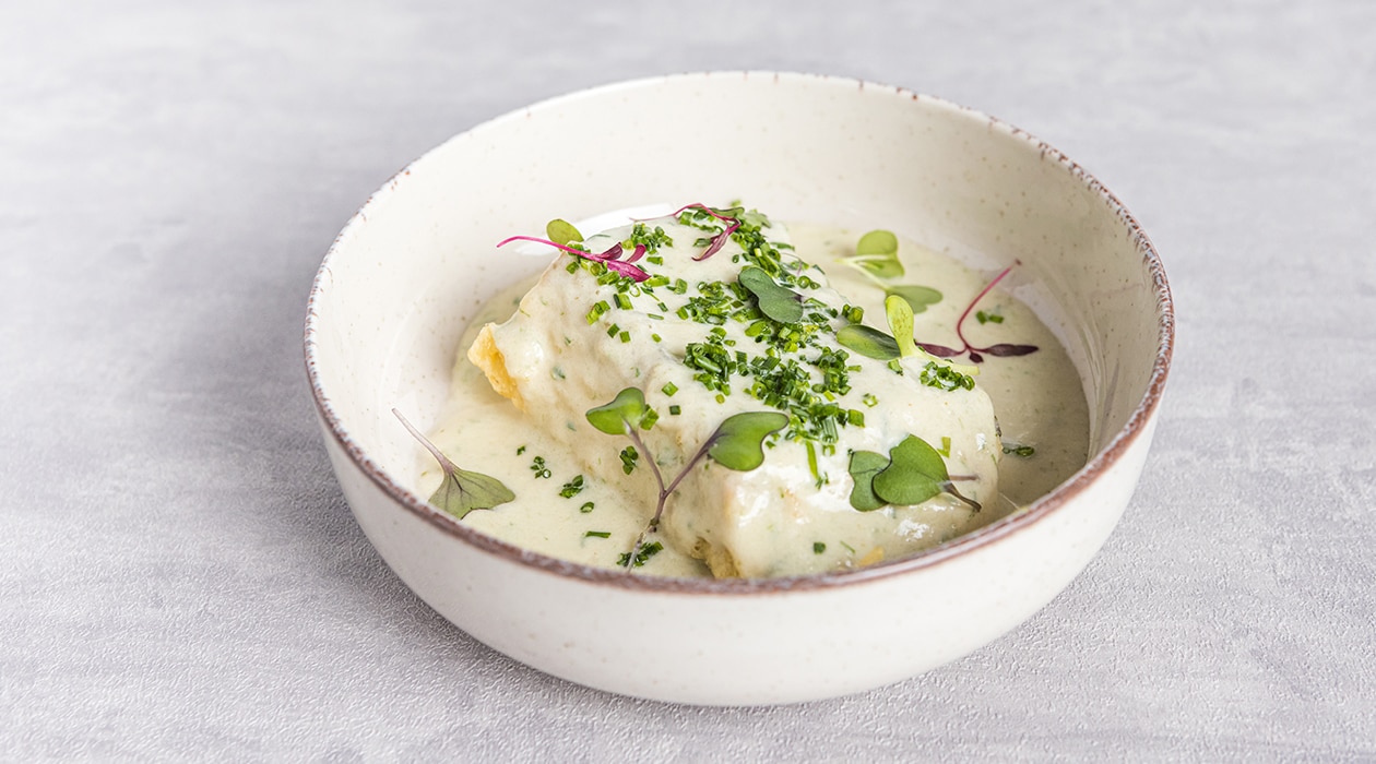 Merluza confitada con curry verde y mayonesa de cebollino – - Receta - UFS