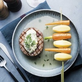 Cabeza de ternera a la barbacoa con salsa Remoulade Cabeza de ternera a la barbacoa con salsa Remoulade