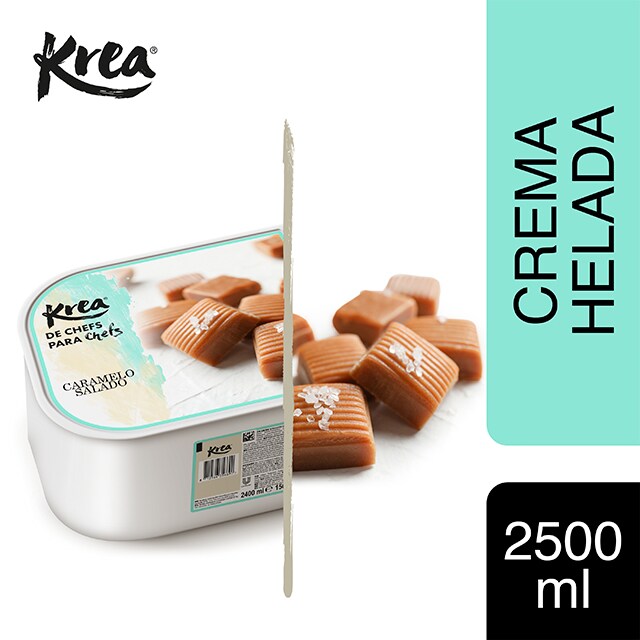 Helado de Caramelo Salado Krea 2,5L - La gama de helados Krea, exclusiva de restauración, te ofrece sabores sorprendentes como Caramelo Salado para crear platos originales