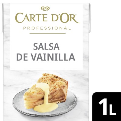 Salsa de vainilla lista para usar Carte d´Or Sin Gluten 1L - La Salsa Carte d’Or es una salsa cremosa con un gran sabor de vainilla lista para usar