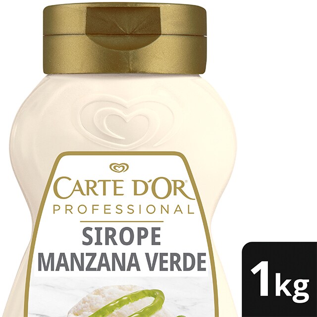 Sirope de Manzana Verde Carte d’Or botella 1L Sin Gluten - Prueba el Sirope de Manzana Verde. La gama de Siropes Carte d’Or Profesional es la preferida por los chefs, debido a que está diseñada con colores y sabores para seducir con tus postres