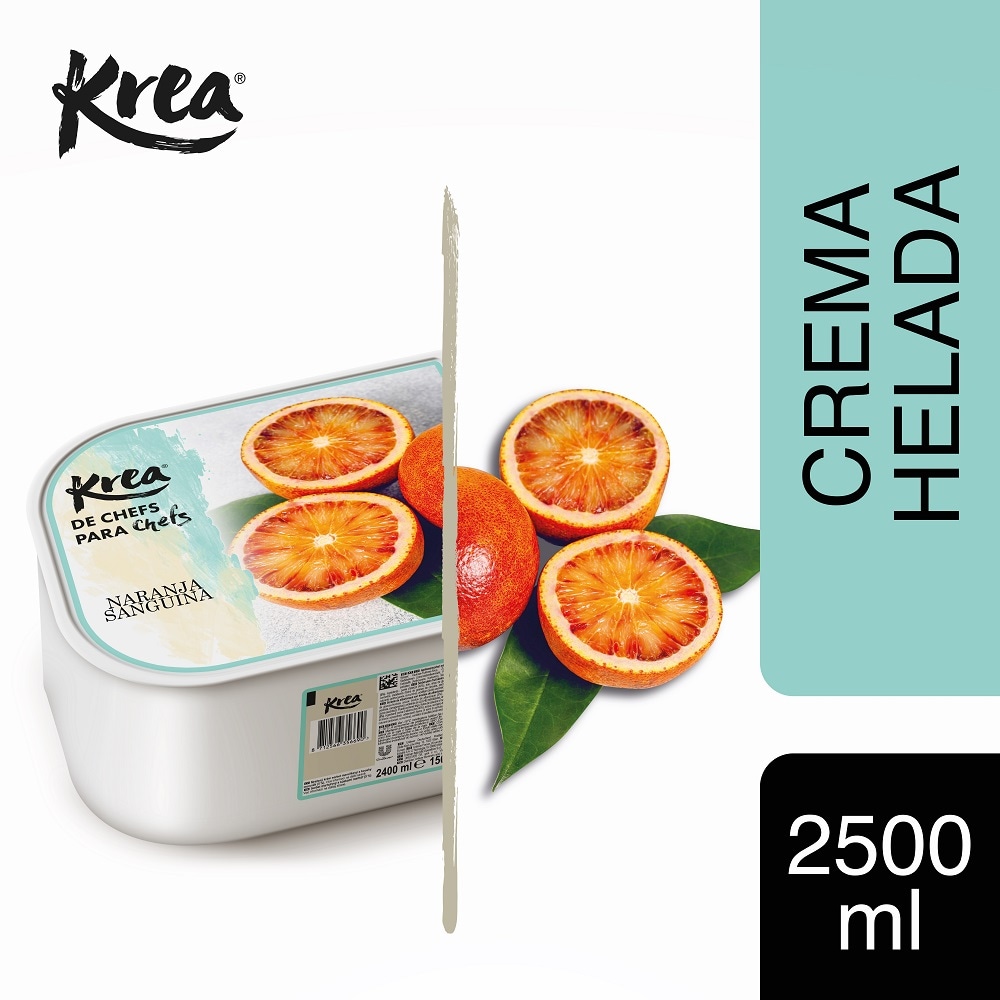 Sorbete de Naranja Sanguina Krea 2,5L - La gama de Helados KREA, exclusiva de Restauración, te ofrece sabores sorprendentes como el sorbete de Manzana Verde para crear platos originales