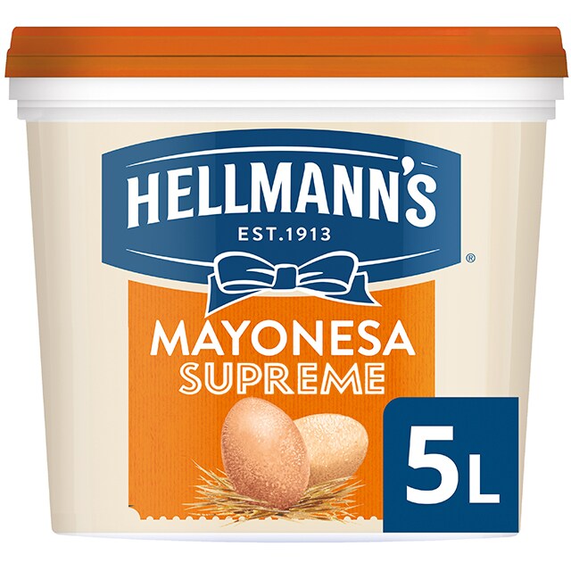 Hellmann’s Gran Consistencia mayonesa cubo 5L - Hellmann’s Supreme 5L, con un 77% de aceite, aporta volumen y gran consistencia a tus platos