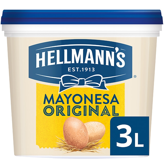 Mayonesa Hellmann's Original cubo 3L Sin gluten - Hellmann’s Original 3L, Nº1 Mejor Sabor: máxima estabilidad en cualquier aplicación tanto en frío como en caliente.