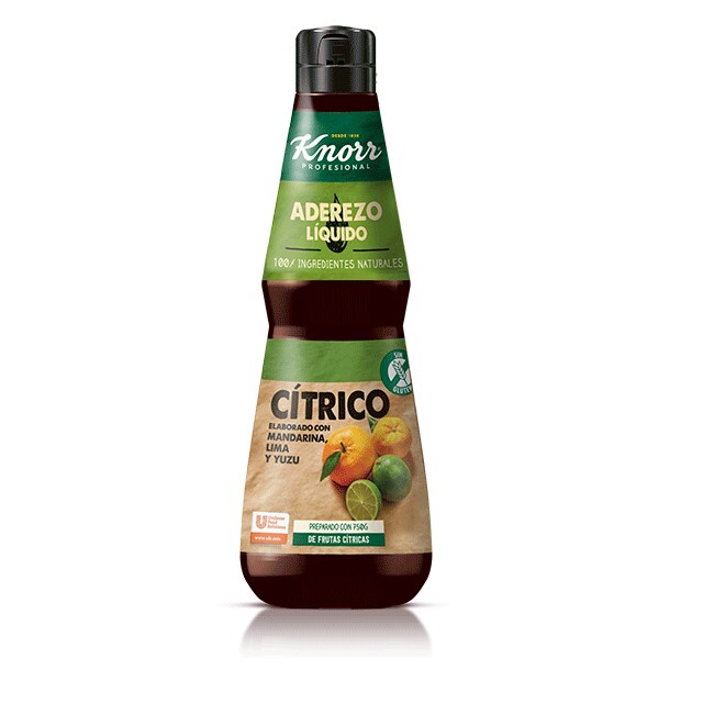Aderezo Líquido Cítrico Knorr 400ml Sin Gluten - Ingredientes naturales y sabores más intensos al alcance de tu mano.