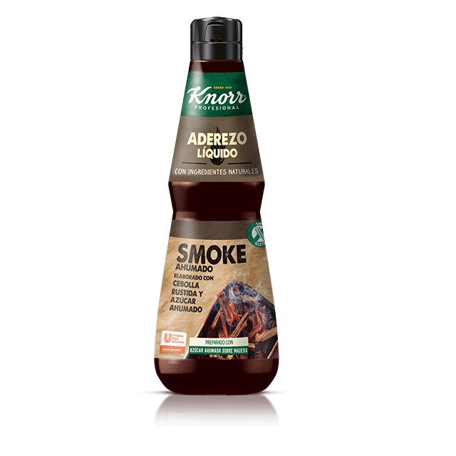Aderezo Líquido Smoke-Ahumado Knorr 400ml Sin Gluten - Ahora tienes ingredientes naturales y sabores intensos, al alcance de tu mano. Prepárate para sorprender a tus clientes con el Aderezo Líquido Smoke-Ahumado.