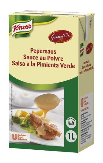 Knorr Garde D'Or  Salsa Pimienta Verde líquida lista para usar brik 1L - 