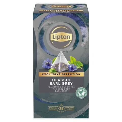 Té Negro Lipton Classic Earl Grey, Caja con 25 sobres -