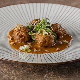 Albóndigas de cerdo ibérico con Demiglace Albóndigas de cerdo ibérico con Demiglace