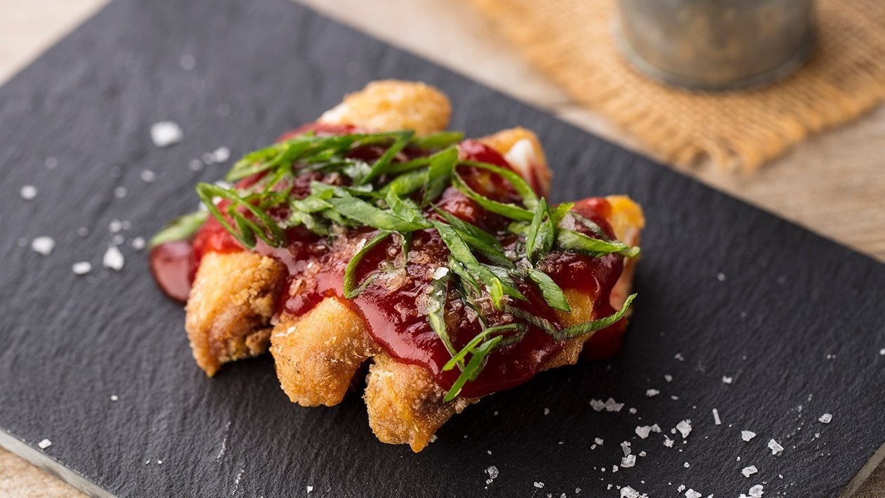 Alitas de pollo crujientes con salsa barbacoa y cebolla caramelizada – - Receta - UFS