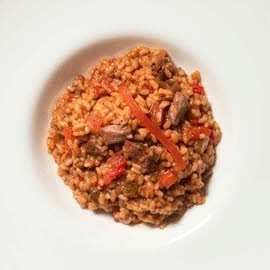Arroz con carrillada ibérica, foie y membrillo con Knorr