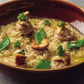 Arroz meloso con setas, longaniza y tirabeques con Knorr Arroz meloso con setas, longaniza y tirabeques con Knorr