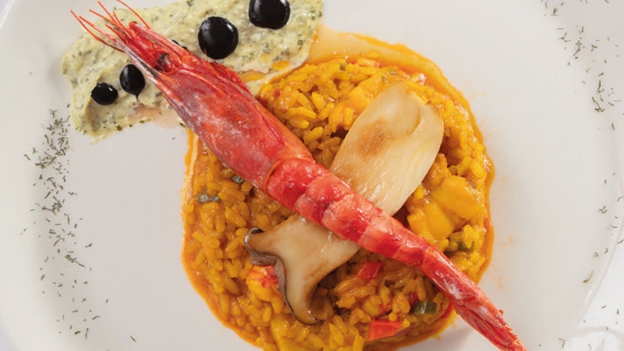 Arroz meloso de carabineros y boletus – - Receta - UFS