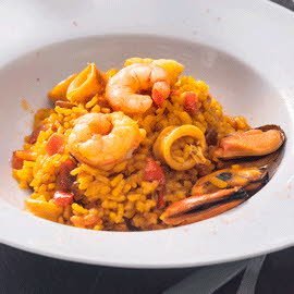 Arroz meloso de gambas, calamares y mejillones con Knorr Arroz meloso de gambas, calamares y mejillones con Knorr