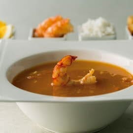 Bisque de gambas y apio