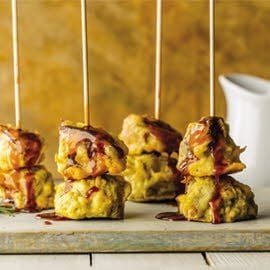 Carrillera de cerdo y corazones de alcachofa en tempura sin gluten Carrillera de cerdo y corazones de alcachofa en tempura sin gluten