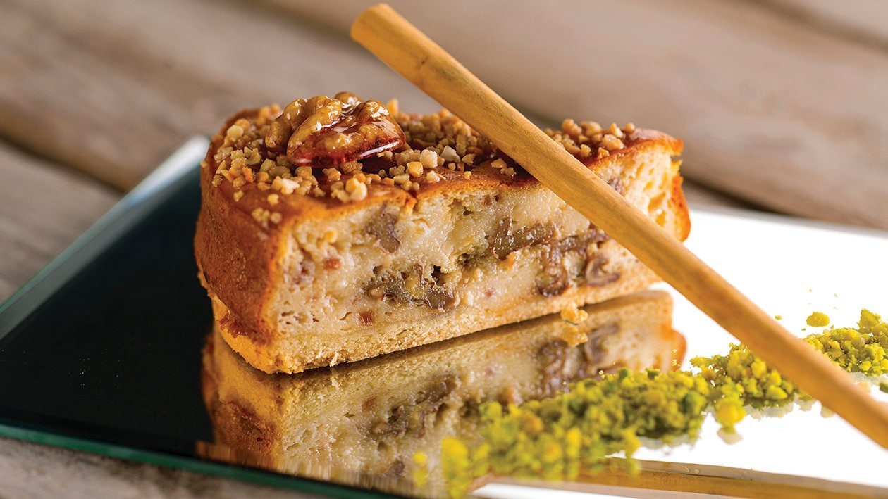 Cheesecake de canela, nueces y crocanti de almendras – – Receta UFS