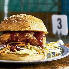 Chicken katsu sandwich, smashed ranch avocado Chicken katsu sandwich, smashed ranch avocado