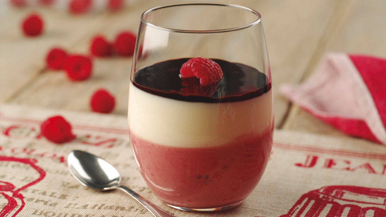 Crema de frambuesa cuajada con espejo de chocolate – - Receta - UFS