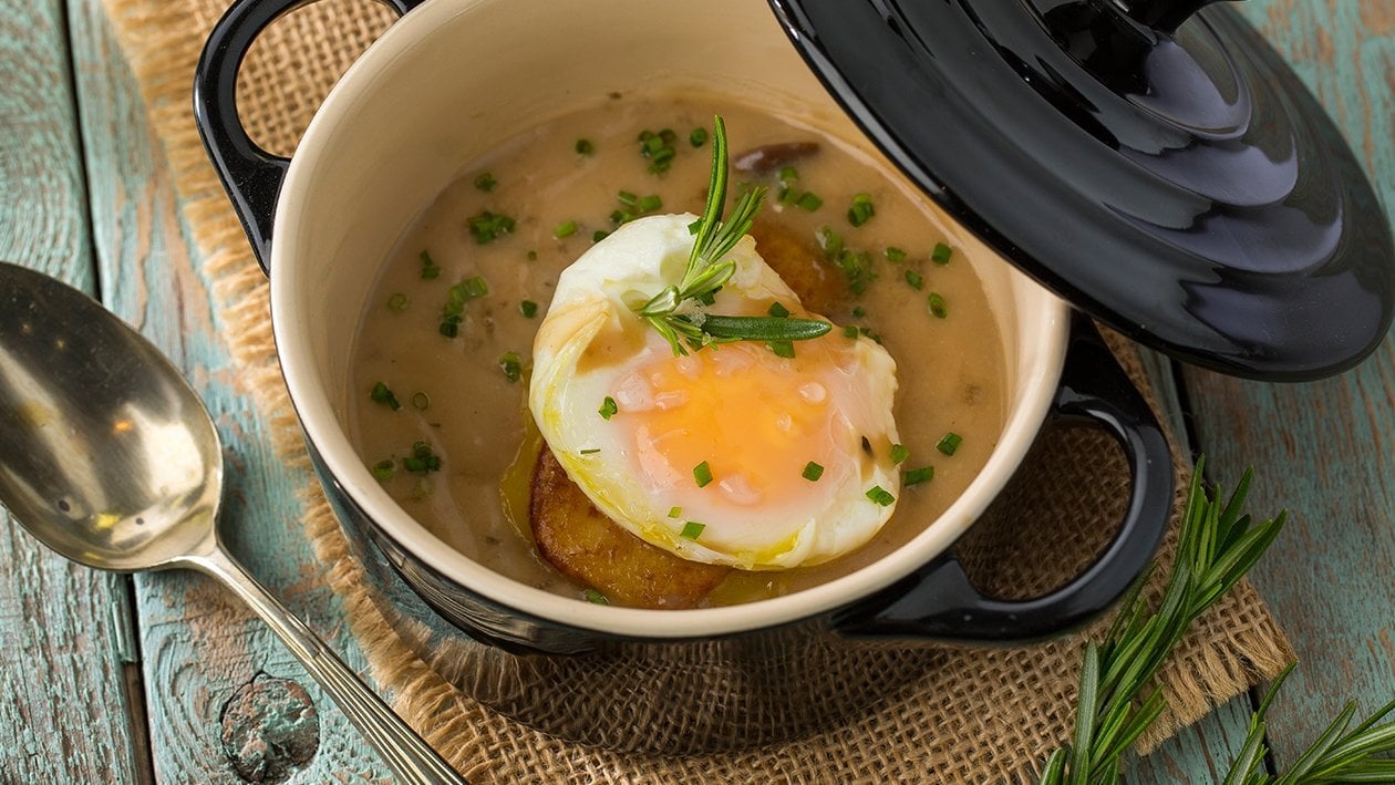 Crema de hongos, foie, y huevo poche sin gluten – – Receta UFS