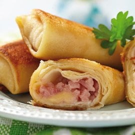 Crepes de jamón y queso