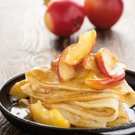 Receta de crepes de manzana