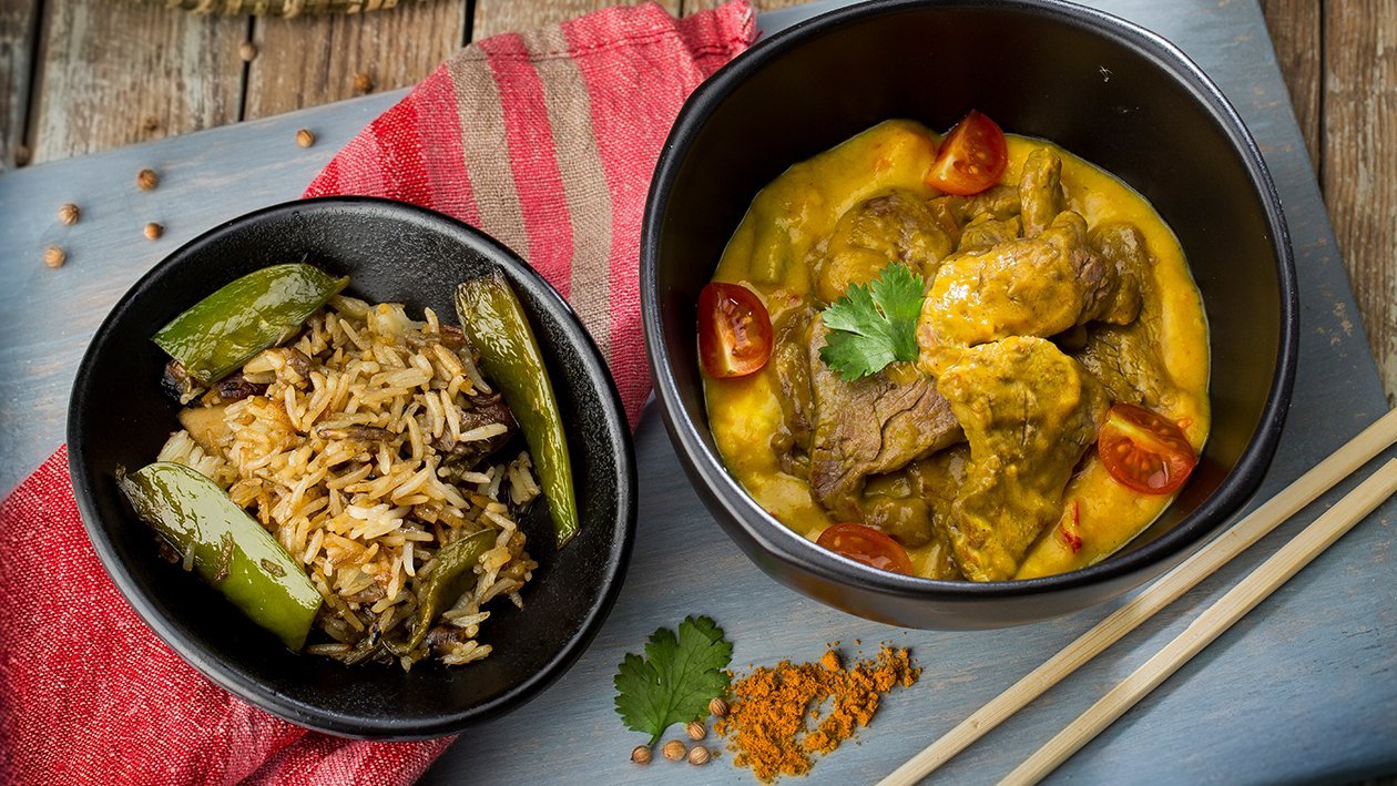 Curry de ternera con arroz de verduras sin gluten – - Receta - UFS Curry de ternera con arroz de verduras sin gluten – - Receta - UFS