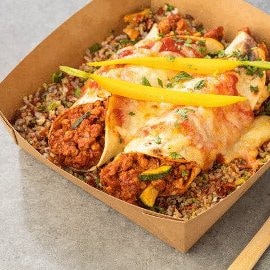 Enchilada de NoCarnecon curry thay y cuscús de arroz rojo y bulgur Enchilada de NoCarnecon curry thay y cuscús de arroz rojo y bulgur