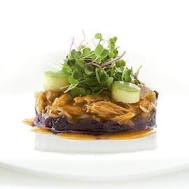 Ensalada de perdiz en escabeche con lombarda agridulce y pil pil Ensalada de perdiz en escabeche con lombarda agridulce y pil pil