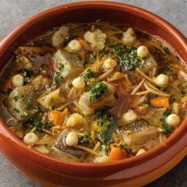 Fideuá, bacalao, mejillón y coliflor Fideuá, bacalao, mejillón y coliflor