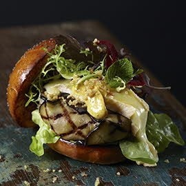 Hamburguesa de berenjena Hamburguesa de berenjena