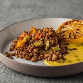 Lentejas con calabaza Raz el Hanout con salsa de limón asado Lentejas con calabaza Raz el Hanout con salsa de limón asado