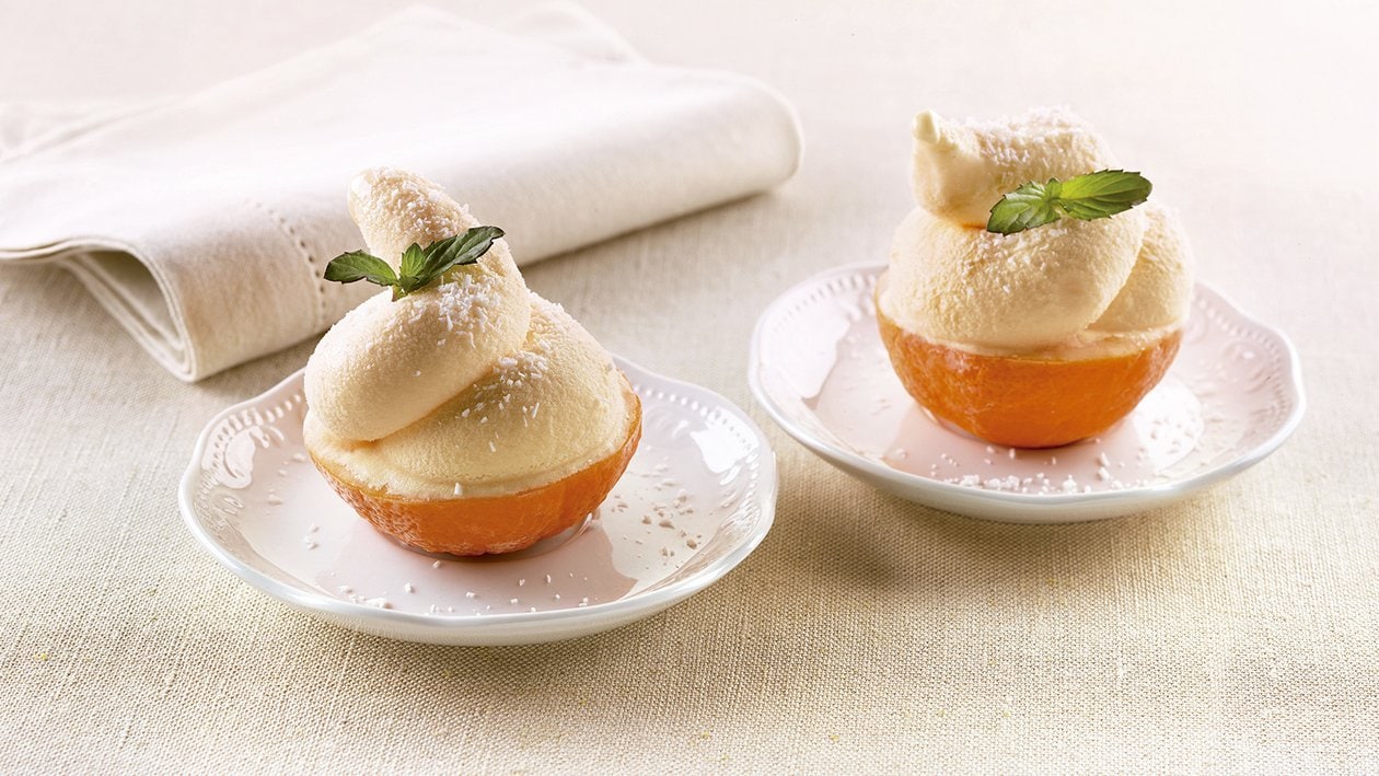 Mandarinas con sorbete y batida de coco – - Receta - UFS Mandarinas con sorbete y batida de coco – - Receta - UFS