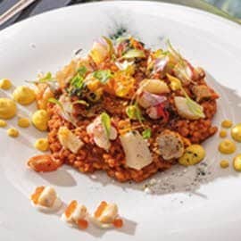 Marisqueo y su arrocito con infusiones y emulsiones de mar y tierra Marisqueo y su arrocito con infusiones y emulsiones de mar y tierra