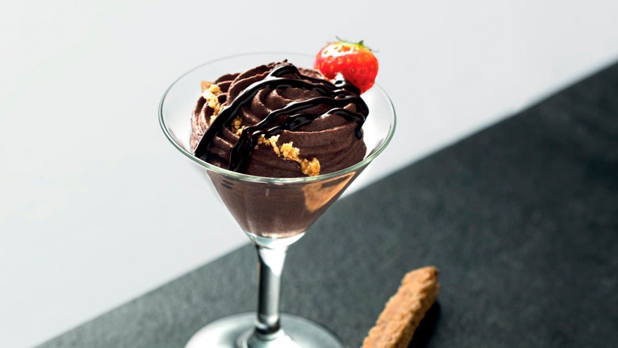 Mousse de chocolate con crujiente de sésamo – – Receta UFS