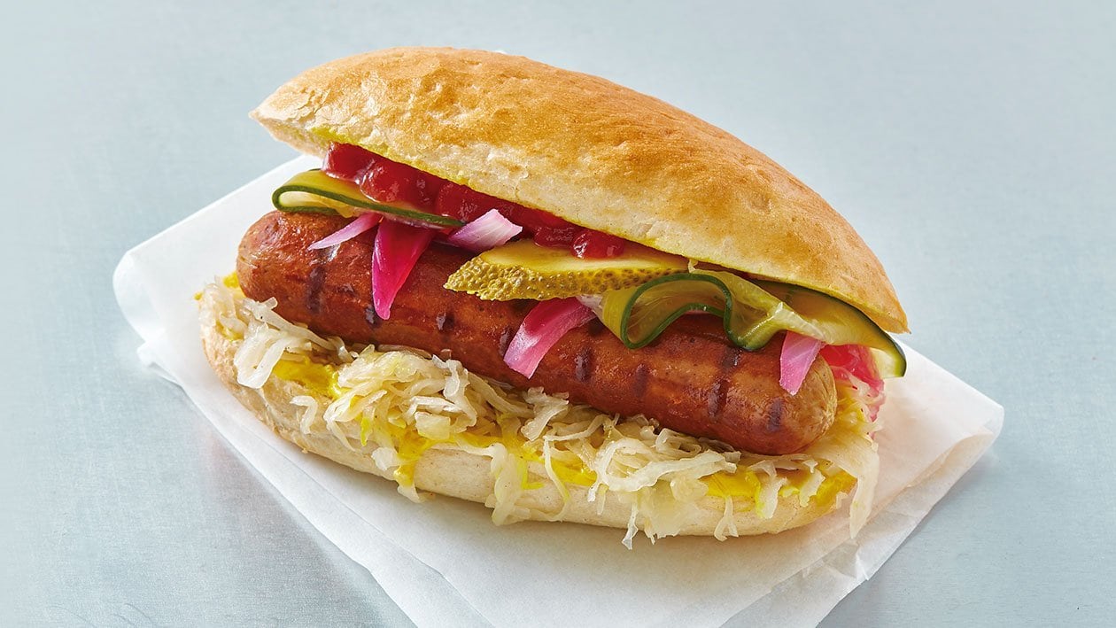 NoHot Dog con pepino, cebolla y chucrut – - Receta - UFS