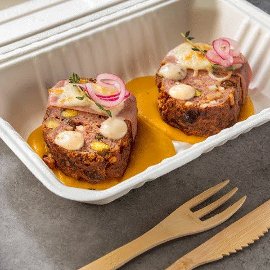Pan de carne relleno de frutos secos y gratinado a la milanesa Pan de carne relleno de frutos secos y gratinado a la milanesa