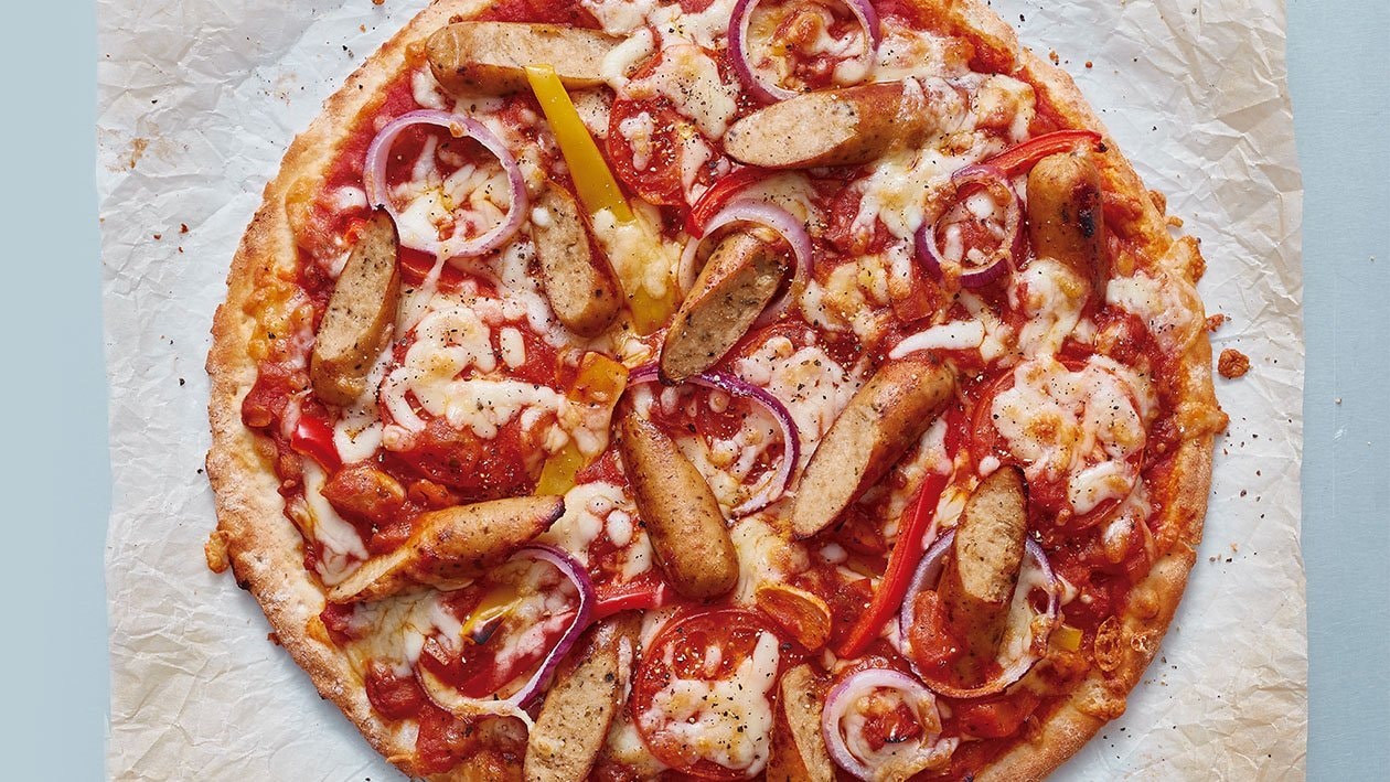 Pizza con NoHot Dog y pimientos – - Receta - UFS