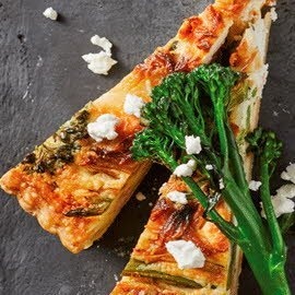 Quiche de bimi y queso de cabra Quiche de bimi y queso de cabra