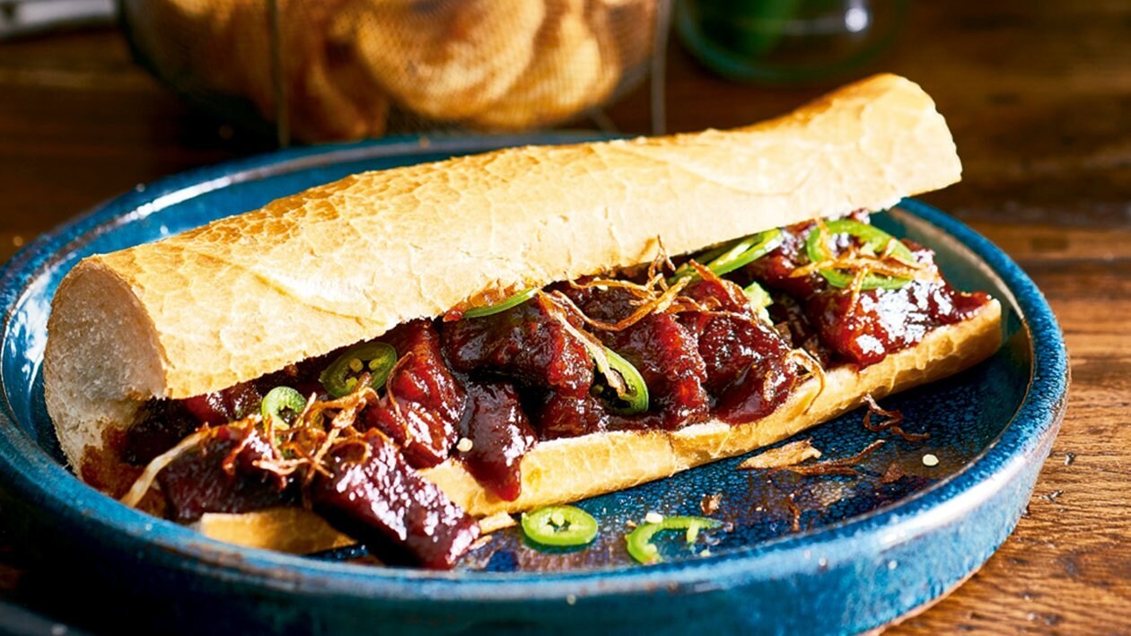 Rib burnt ends hoagie, whisky maple bbq – - Receta - UFS