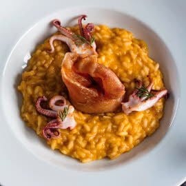 Risotto de oreja de cerdo y calamar Risotto de oreja de cerdo y calamar