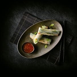 Rollo de primavera vietnamita con fideos de arroz