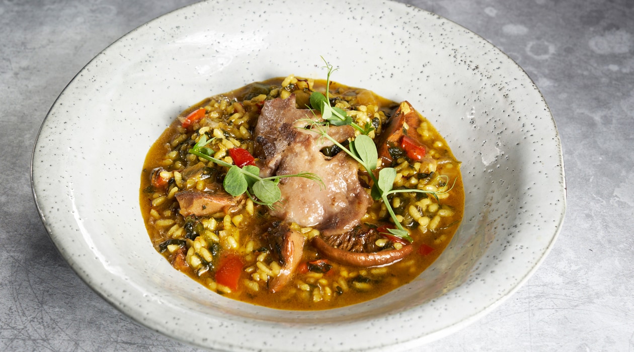 Arroz De Crestas De Gallo Espinacas Y Azafrán – - Receta - UFS