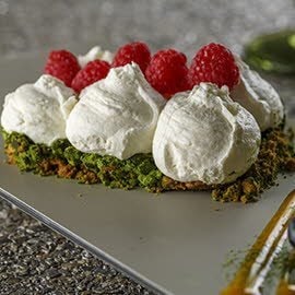 Semifrío de queso y té matcha