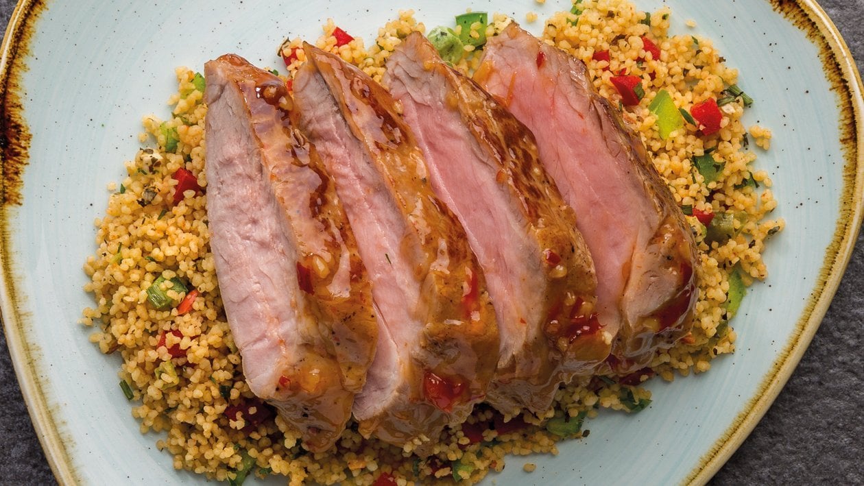 Solomillo al horno sobre cuscús – - Receta - UFS