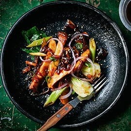Teriyaki de setas de cardo