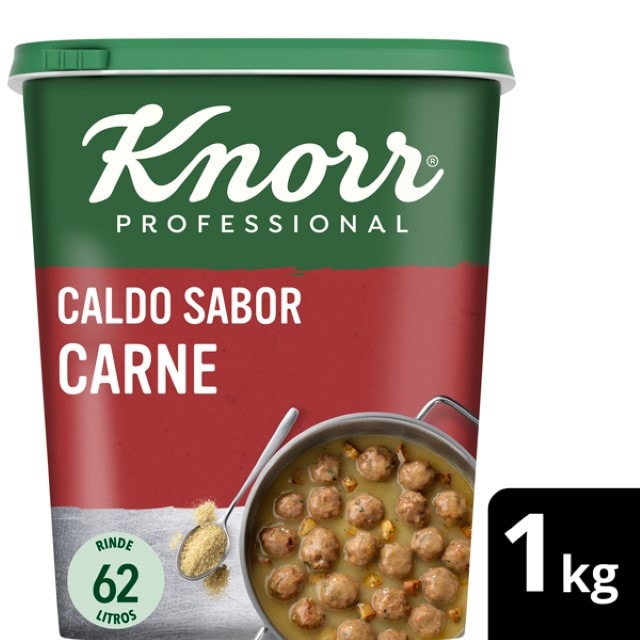 Knorr Caldo sazonador sabor Carne sin gluten y sin lactosa bote 1kg - Caldo sazonador sabor Carne. Descubre todos los nuevos Caldos Deshidratados Knorr: Los No1*, ahora Sin Gluten y Sin Lactosa