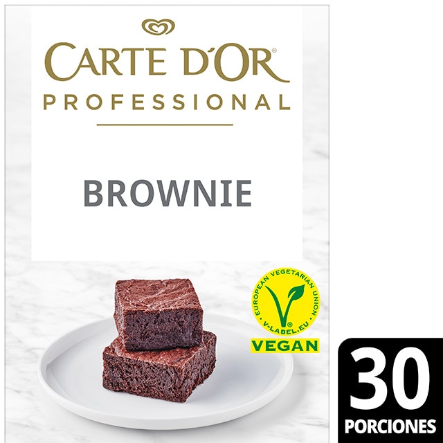 Brownie Carte D'Or 30 porciones Vegano - Nuevo Brownie Carte d’Or: impresionará a tus clientes al ser el mismo postre de siempre, también apto para veganos.