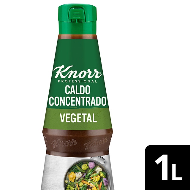 Knorr Caldo líquido concentrado Vegetal Sin Gluten botella 1L - Knorr Caldo líquido concentrado Vegetal: Sabor natural al instante libre de alérgenos*