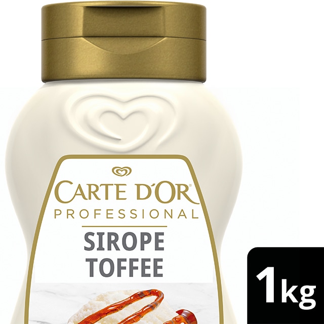 Sirope de Toffee Carte d'Or botella 1L Sin Gluten - Incluye en tus postres el Sirope de Toffee, de la gama de Siropes Carte d’Or Profesional, la preferida por los chefs, debido a que está diseñada con colores y sabores para seducir con tus postres